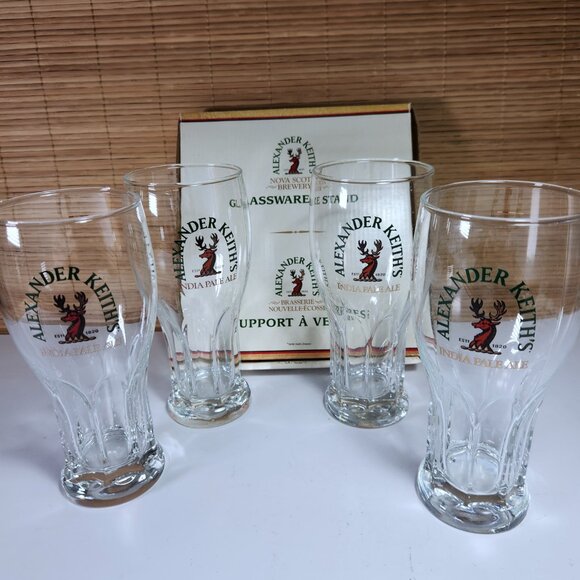 Alexander Keith's Beer Glasses and Stand Set 4 Glasses India Pale Ale - Picture 16 of 16